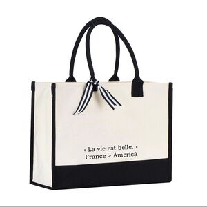 Elegant Black and White Tote by [Brand]